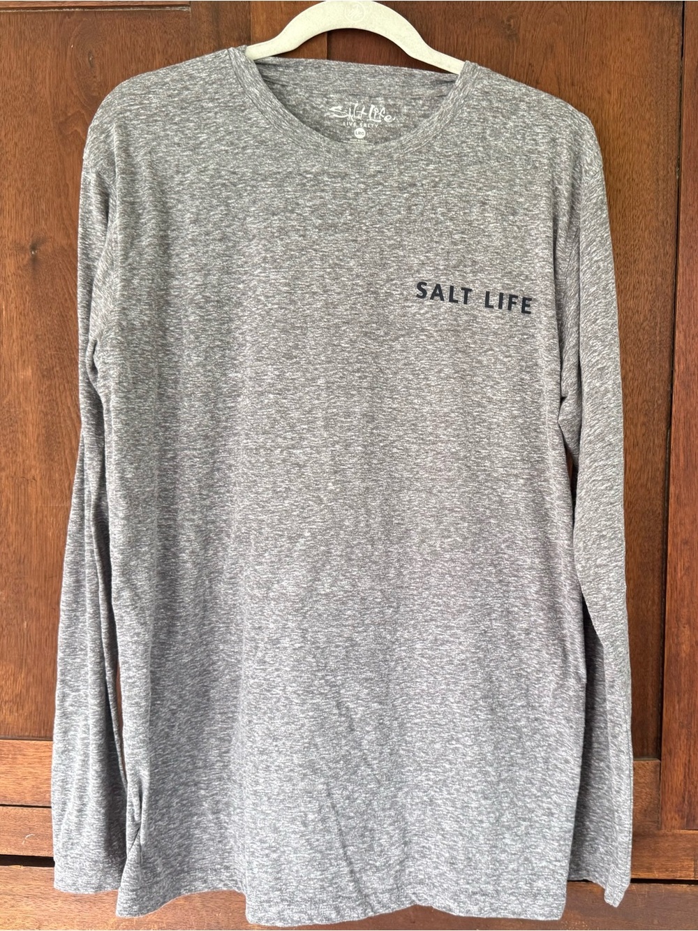 Salt Life Men's Heather Gray Long Sleeve Crew Tee